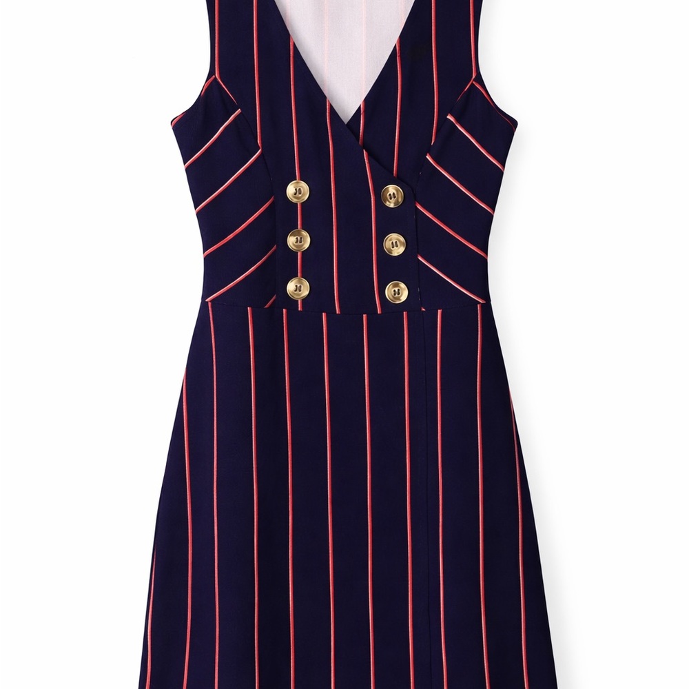 Derek Heart Navy and Red Striped Mini Dress